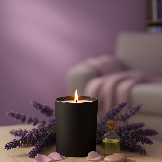 Black massage candle with lavender fragrance